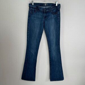 7 For All Mankind Womens 28 Bootcut Rocker Jeans Low Rise Stretch Denim